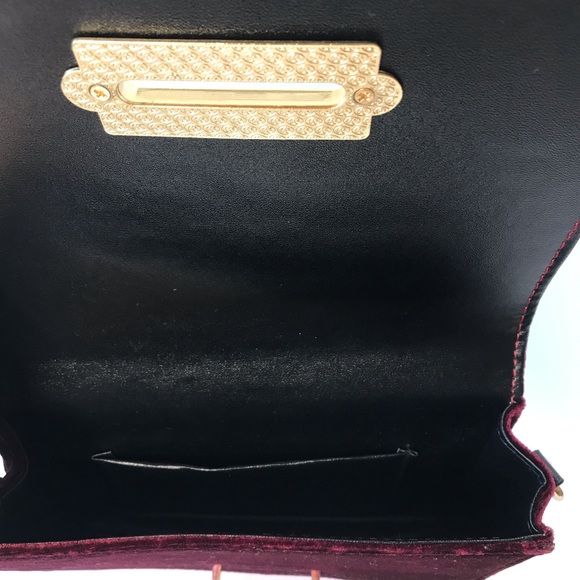 Burgundy Velvet crossbody handbag - Picture 7 of 7